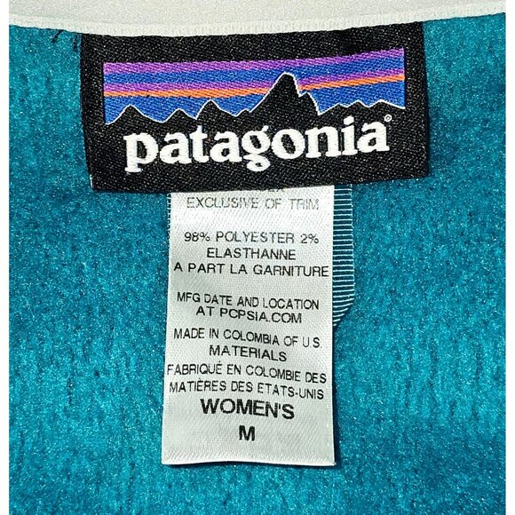Patagonia Women's Turquoise R3 Hi-Loft Hoodie Fleece Jacket Full Zip Sz M 2980 - Picture 6 of 12